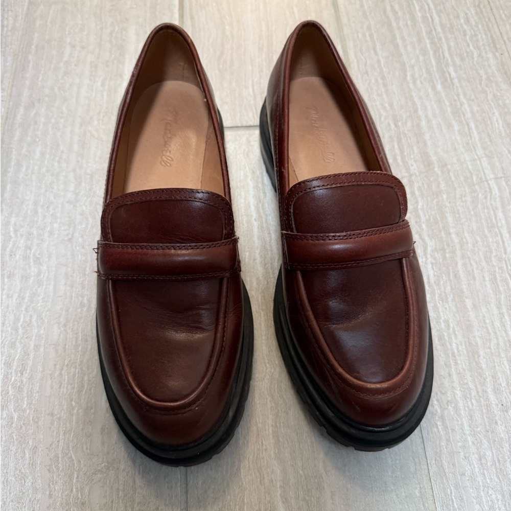 Madewell Deep Red Leather Loafers